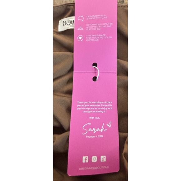 Beginning Boutique NWT Jacinta Brown Maxi Dress size 4 - Picture 15 of 16